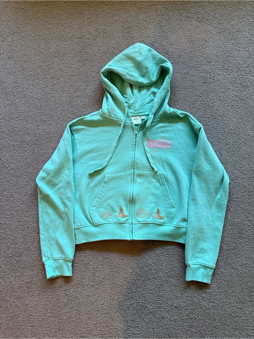 Wicked mint green Kids Zip Hoodie